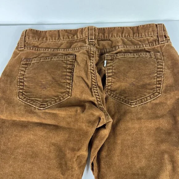 Y2K Levi's Corduroy Pants Women's Measured 31x32 Straight Brown Stretch Tag 6M - Picture 9 of 16